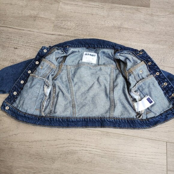 Old Navy Dark Blue Denim Snap Button Jean Jacket Size 3T Unisex - Picture 6 of 9